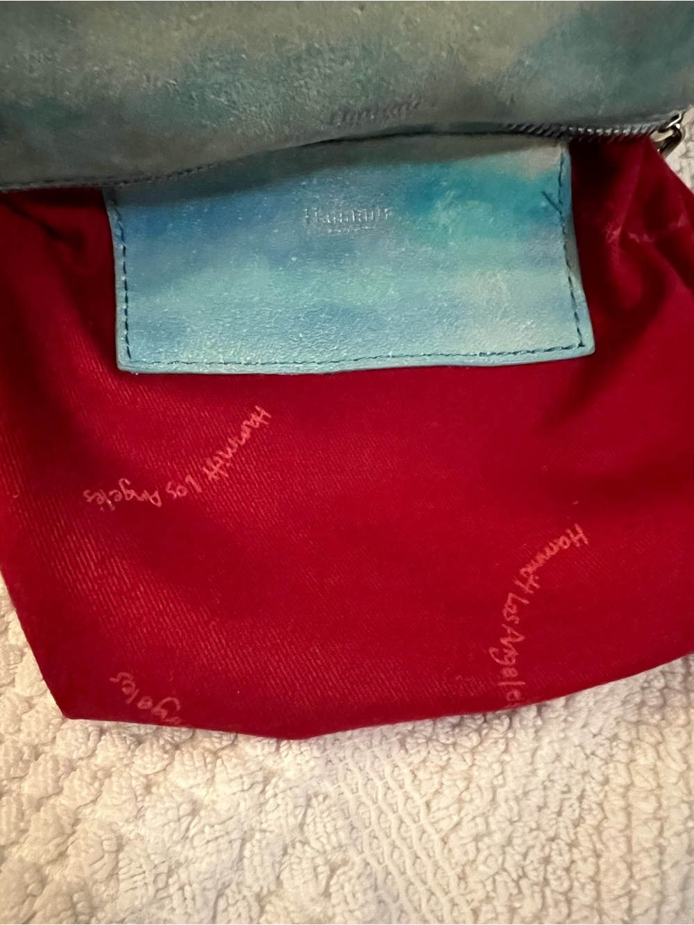 Hammitt Tony small handbag featuring a light blue tie-dye pattern - Picture 10 of 12